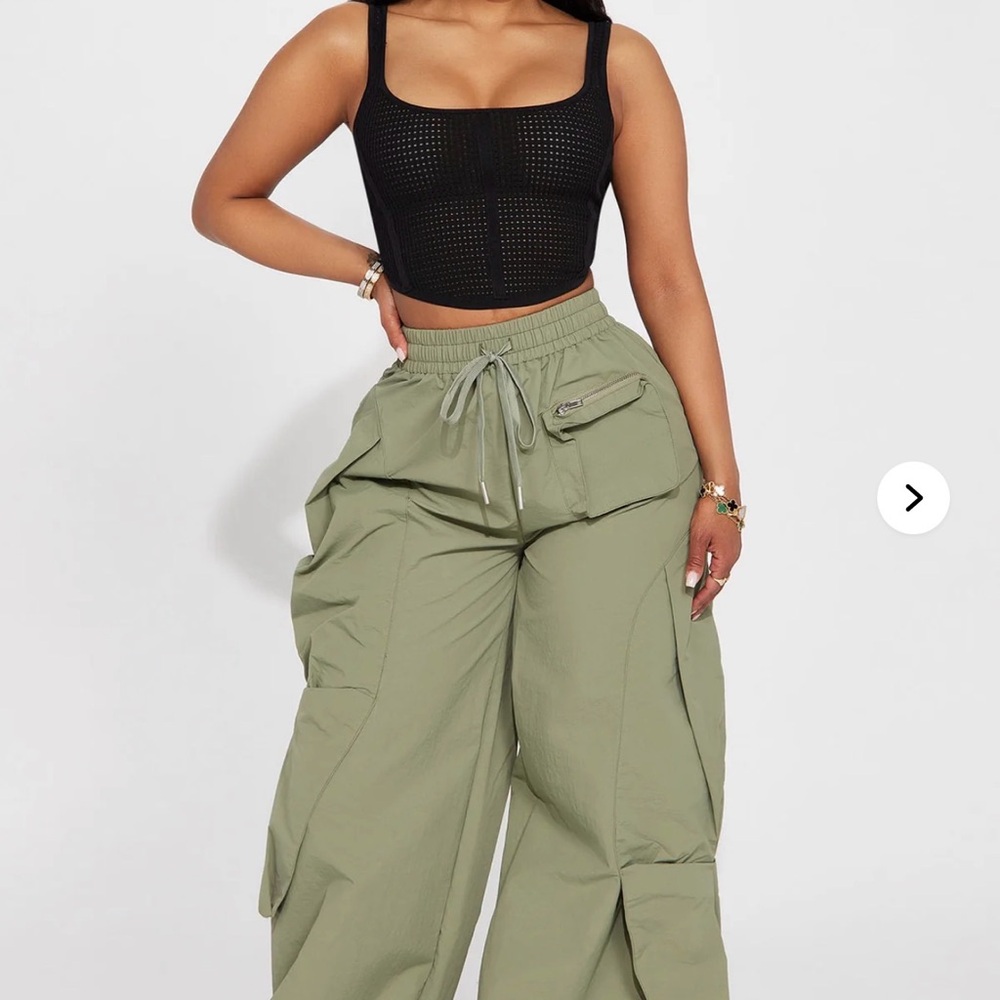 Fashion Nova Sage Green Women's Cargo Joggers